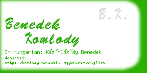 benedek komlody business card